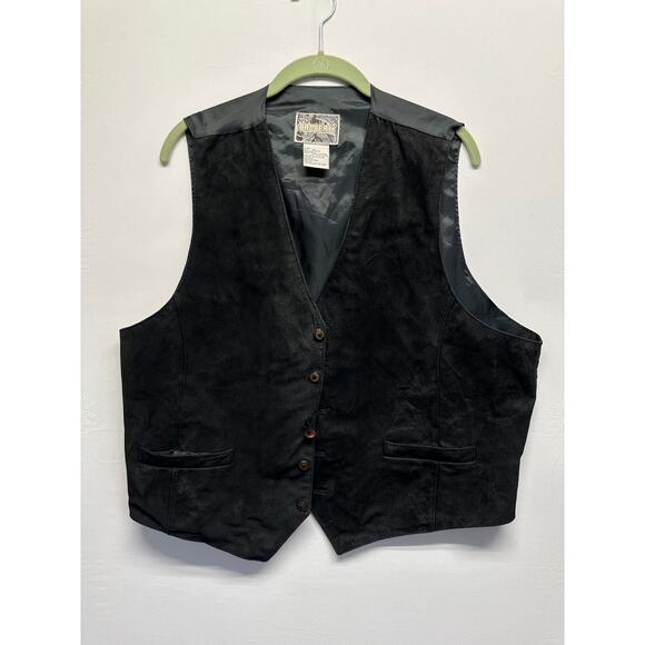 Property Other - Vintage Black Leather Western Vest XL 🤠 Grunge Rock Worn Patina Y2K Biker Style